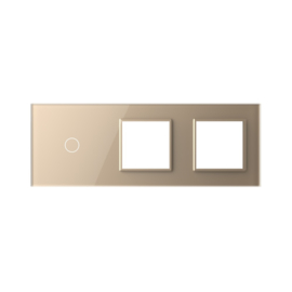 Livolo | Gold | Glass Panel  | Triple | 1+SR+SR