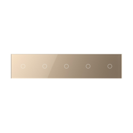 Livolo | Gold | Glass Panel  | Quintuple | 1+1+1+1+1
