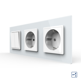 Livolo | White | 2+SR+SR | On/Off + Socket | 2 Way | Push Switch