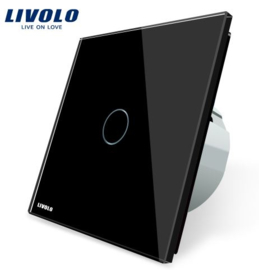 Bathroom Switch | Livolo | Black | Design | 1Gang 1Way