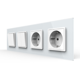 Livolo | White | 2+2+SR+SR | On/Off + Socket | 1 Way | Push Switch