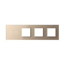 Livolo | Gold | Glass Panel  | Quintuple | 2+SR+SR+SR
