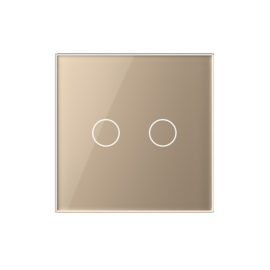 Livolo | Gold | Glass Panel  | Single | 2 Gang