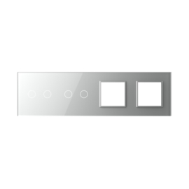 Livolo | Grey | Glass Panel  | Quintuple | 2+2+SR+SR