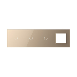 Livolo | Gold | Glass Panel  | Quintuple | 1+1+1+SR