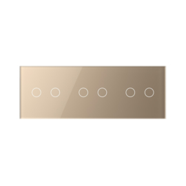 Livolo | Gold | Glass Panel  | Triple | 2+2+2
