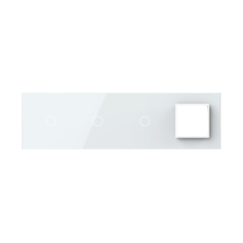 Livolo | White | Glass Panel  | Quintuple | 1+1+1+SR