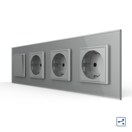 Livolo | Grey | 1+SR+SR+SR | On/Off + Socket | 2 Way | Push Switch