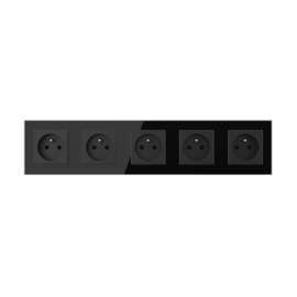 Livolo | Black | French | Wall power socket | Five