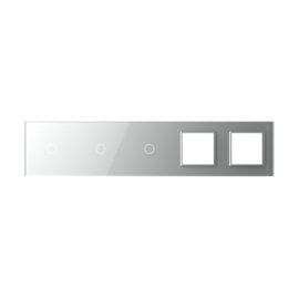 Livolo | Grey | Glass Panel  | Quintuple | 1+1+1+SR+SR