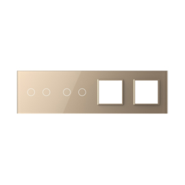 Livolo | Gold | Glass Panel  | Quintuple | 2+2+SR+SR