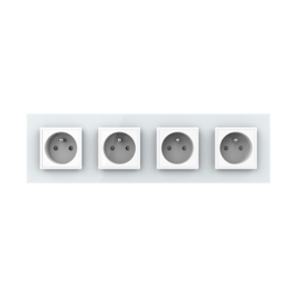 Livolo | White | French | Wall Power Socket | Four