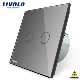 Livolo | Grey | 2Gang 1Way | Low Voltage | 12-24V DC
