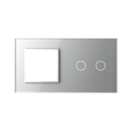 Livolo | Grey | Glass Panel  | Double | SR+2