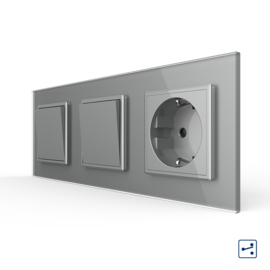 Livolo | Grey | 1+1+SR | On/Off + Socket | 2 Way | Push Switch