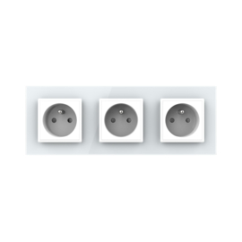 Livolo | White | French | Wall Power Socket | Triple