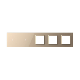 Livolo | Gold | Glass Panel  | Quintuple | 1+1+SR+SR+SR