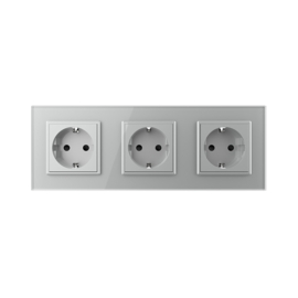 Livolo | Grey | Europe | Wall Power Socket | Triple