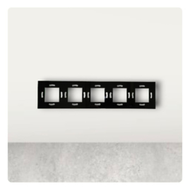 Livolo | Adapter frame | Quintuple | Additional cover | Black glossy