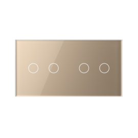 Livolo | Gold | Glass Panel  | Double | 2+2