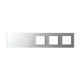 Livolo | Grey | Glass Panel  | Quintuple | 1+1+SR+SR+SR