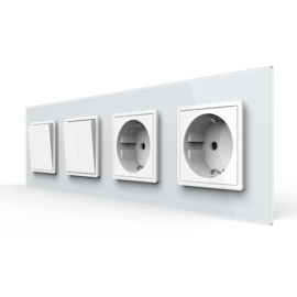 Livolo | White | 1+2+SR+SR | On/Off + Socket | 1 Way | Push Switch