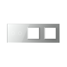 Livolo | Grey | Glass Panel  | Triple | 2+SR+SR