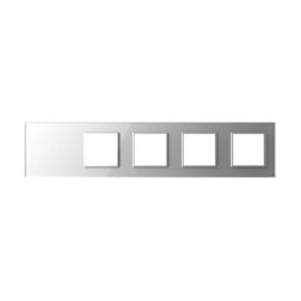 Livolo | Grey | Glass Panel  | Quintuple | 1+SR+SR+SR+SR