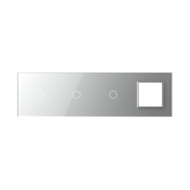 Livolo | Grey | Glass Panel  | Quintuple | 1+1+1+SR