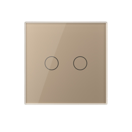 Interruptor tactil de cristal Livolo conmutador 2 vias color oro completo  EU standard