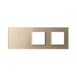 Livolo | Gold | Glass Panel  | Triple | 2+SR+SR