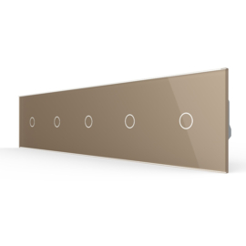Livolo | Gold | 1+1+1+1+1 | Dimmer | 1 Way | Wall Touch Switch