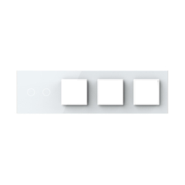 Livolo | White | Glass Panel  | Quintuple | 2+SR+SR+SR