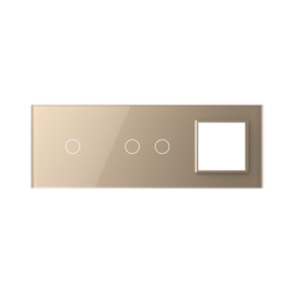 Livolo | Gold | Glass Panel  | Triple | 1+2+SR