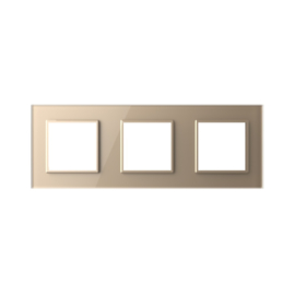 Livolo | Gold | Glass Panel  | Triple | SR+SR+SR