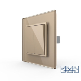 Livolo | Gold | 2 | On/Off | 3 Way | Push Switch