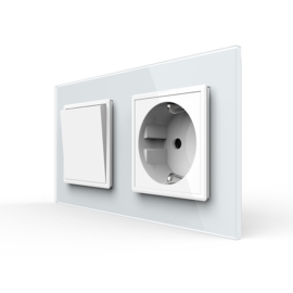 Livolo | White | 1+SR | On/Off + Socket | 1 Way | Push Switch