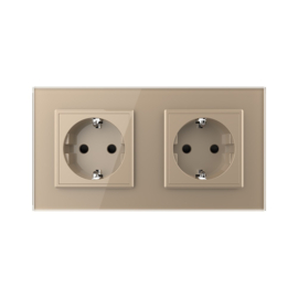 Livolo | Gold | Europe | Wall Power Socket | Double