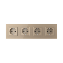 Livolo | Gold | Europe | Wall Power Socket | Four