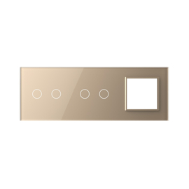 Livolo | Gold | Glass Panel  | Triple | 2+2+SR