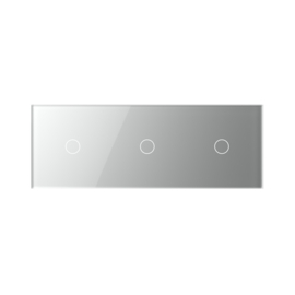 Livolo | Grey | Glass Panel  | Triple | 1+1+1