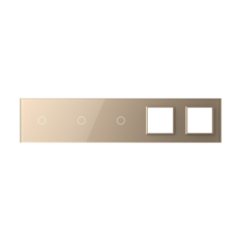 Livolo | Gold | Glass Panel  | Quintuple | 1+1+1+SR+SR
