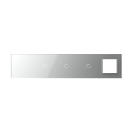 Livolo | Grey | Glass Panel  | Quintuple | 1+1+1+1+SR