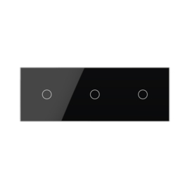 Livolo | Black | Glass Panel  | Triple | 1+1+1