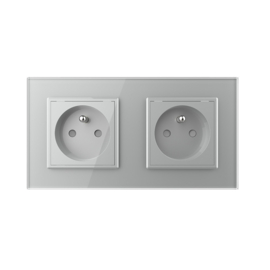 Livolo | Grey | French | Wall Power Socket | Double