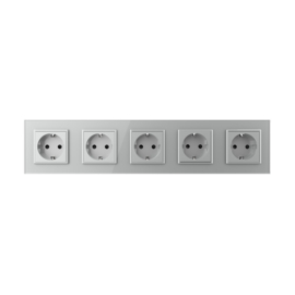 Livolo | Grey | Europe | Wall Power Socket | Five