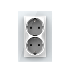 Livolo | White | Europe | Wall Power Socket | 1 Box | Double