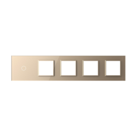 Livolo | Gold | Glass Panel  | Quintuple | 1+SR+SR+SR+SR