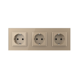 Livolo | Gold | Europe | Wall Power Socket | Triple