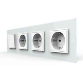 Livolo | White | 1+SR+SR+SR | On/Off + Socket | 1 Way | Push Switch